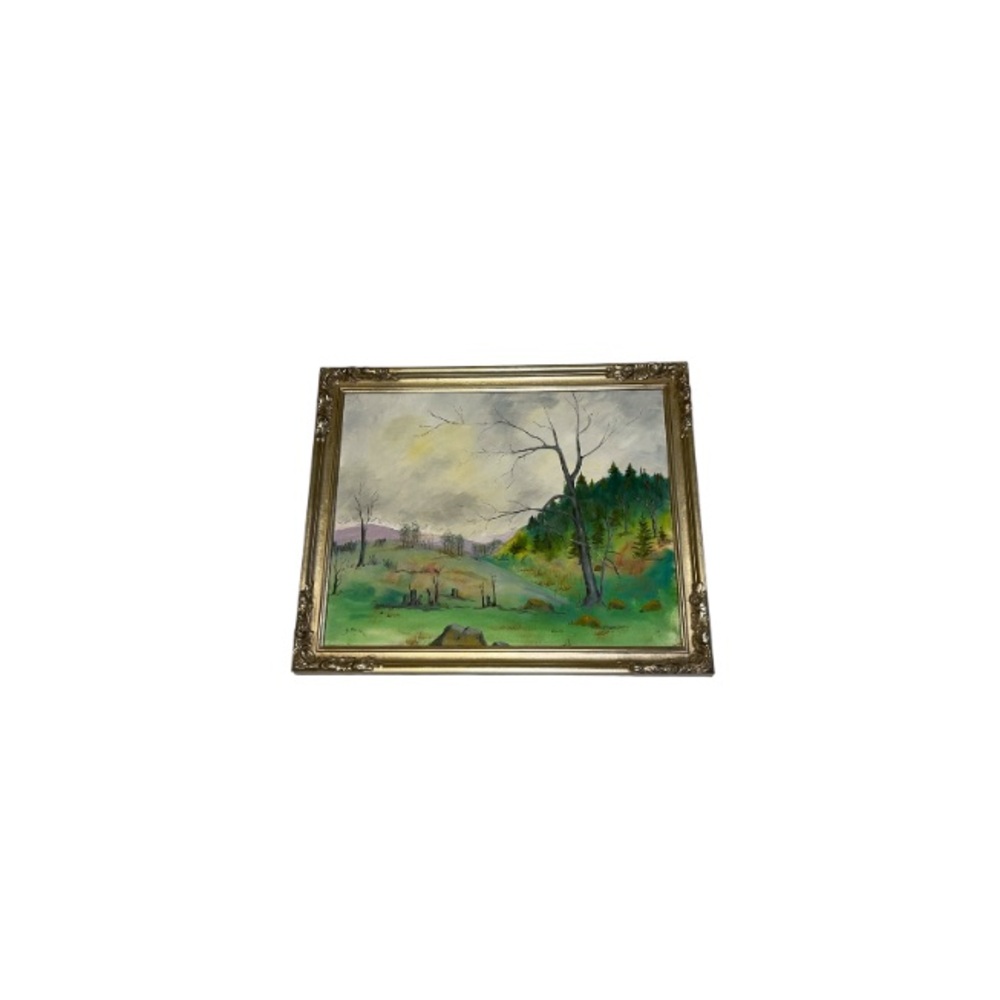 Landscape Painting with Gold Toned Frame
